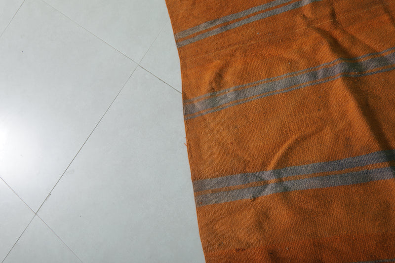 Moroccan Wool Rug 5.4x9.4 FT - Handwoven Striped Design - 