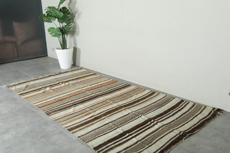 Striped Moroccan rug - 5.4 ft x 11.1 ft - Handwoven carpet