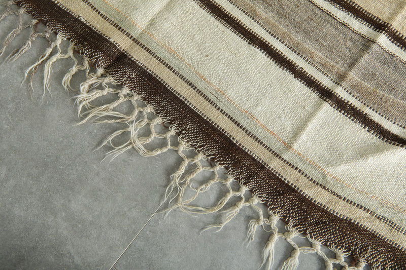 Striped Moroccan rug - 5.4 ft x 11.1 ft - Handwoven carpet