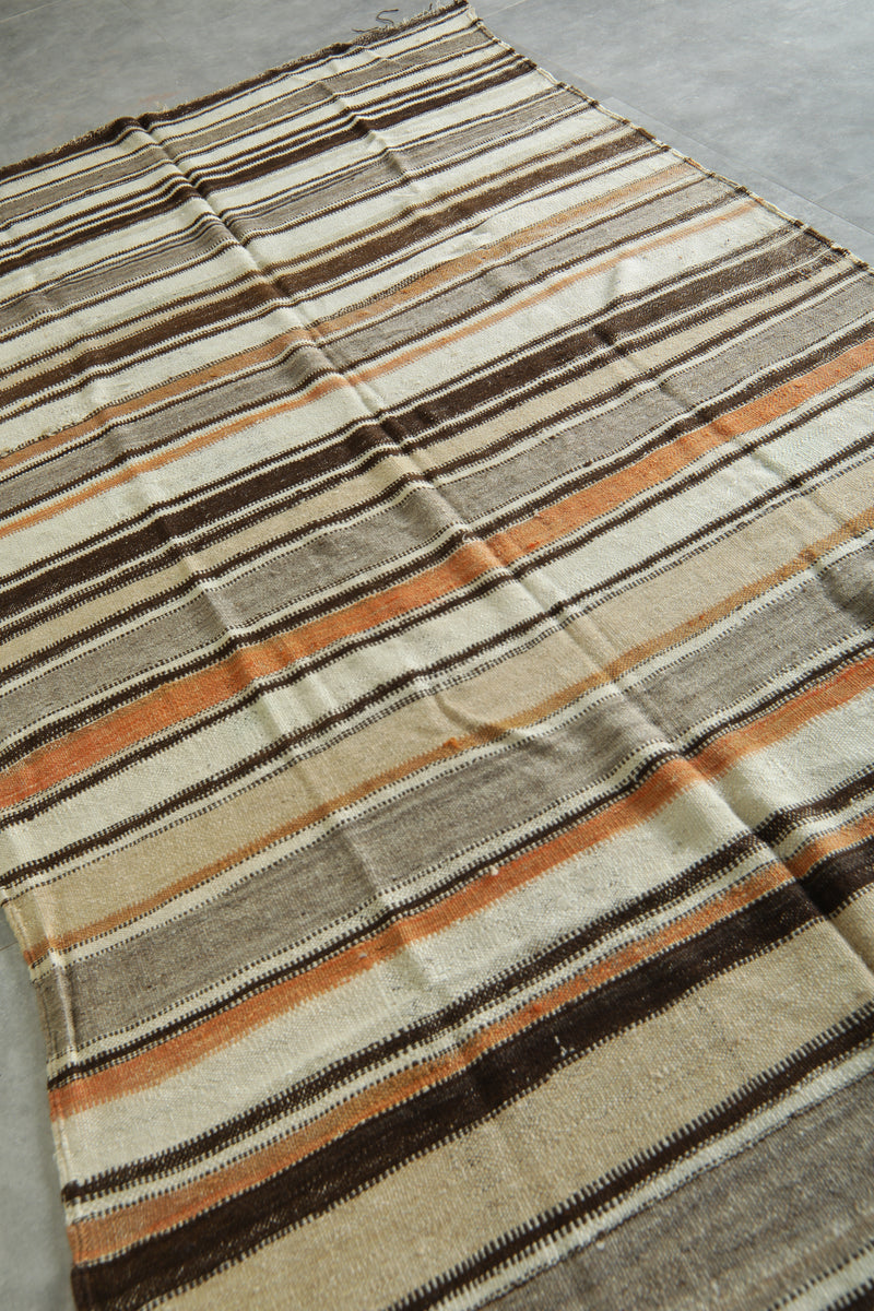 Striped Moroccan rug - 5.4 ft x 11.1 ft - Handwoven carpet