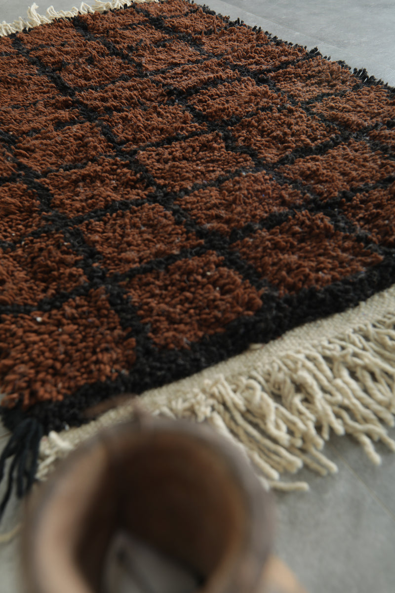Handmade Moroccan Rug 2.2 FT X 3.7 FT - beni ourain rug