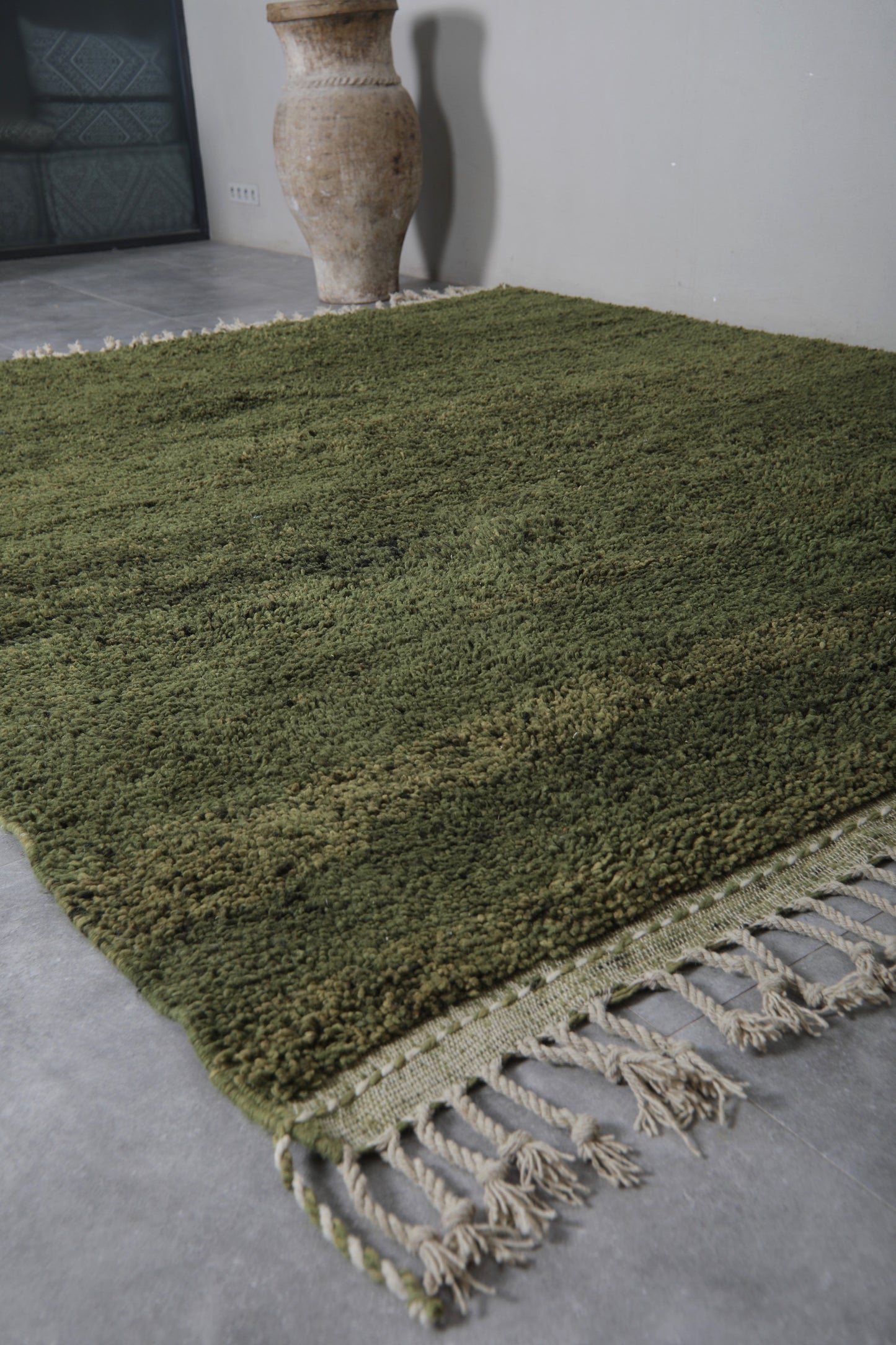 Beni ourain rug green - Moroccan custom rug - Handmade rug