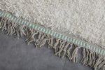 Custom Berber Moroccan rug - White and Green Handmade Boujaad Rug