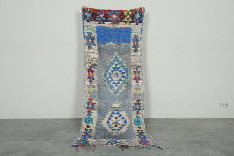 Geometric Moroccan runner rug - 3 ft x 7.7 ft - Handwoven wool carpet - Runner moroccan rugs
