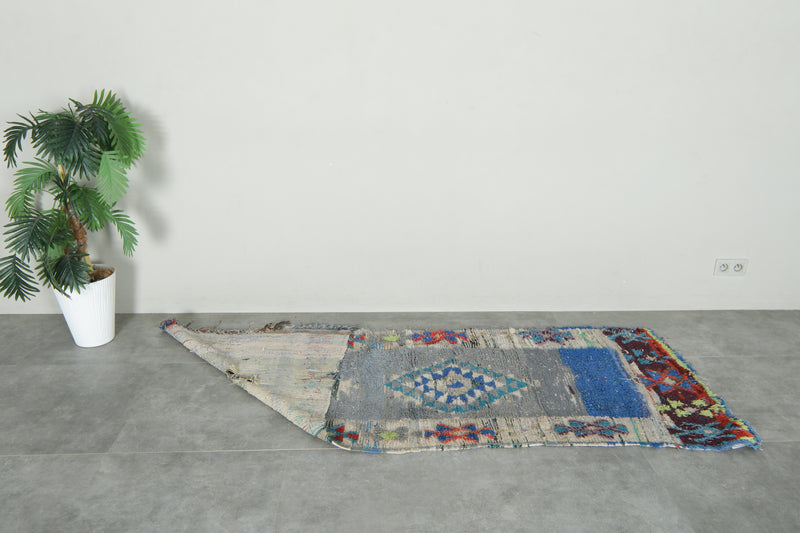 Geometric Moroccan runner rug - 3 ft x 7.7 ft - Handwoven wool carpet - Runner moroccan rugs