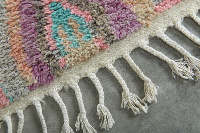 Geometric runner Moroccan rug - 2.2 ft x 8.9 ft - Handmade wool rug