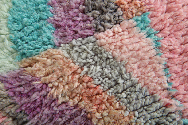 Geometric runner Moroccan rug - 2.2 ft x 8.9 ft - Handmade wool rug