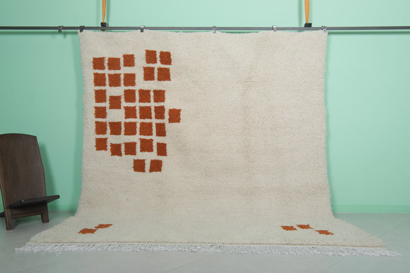 Beni ourain Moroccan rug - 8.2 x 9.1 ft | Handwoven minimalist design