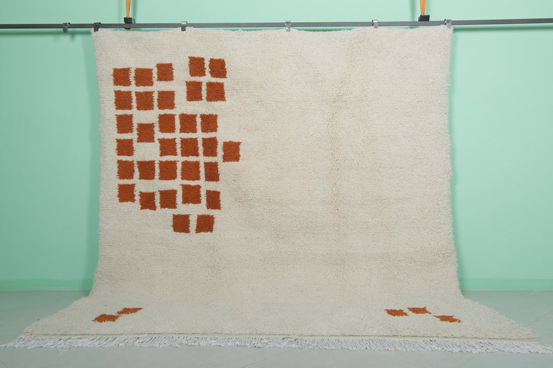 Beni ourain Moroccan rug - 8.2 x 9.1 ft | Handwoven minimalist design