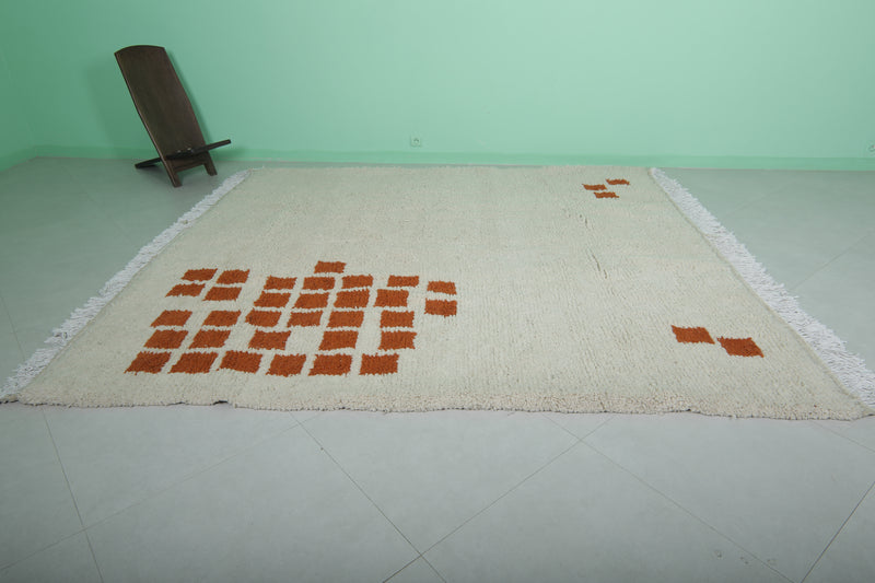 Beni ourain Moroccan rug - 8.2 x 9.1 ft | Handwoven minimalist design