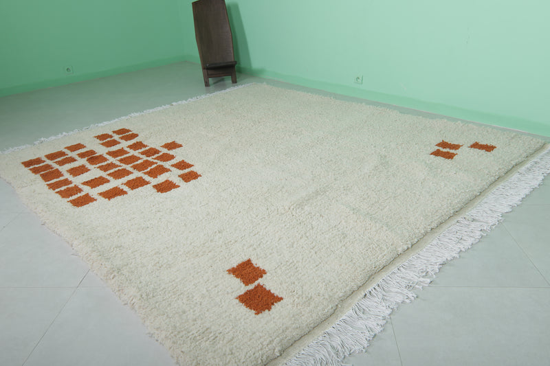 Beni ourain Moroccan rug - 8.2 x 9.1 ft | Handwoven minimalist design