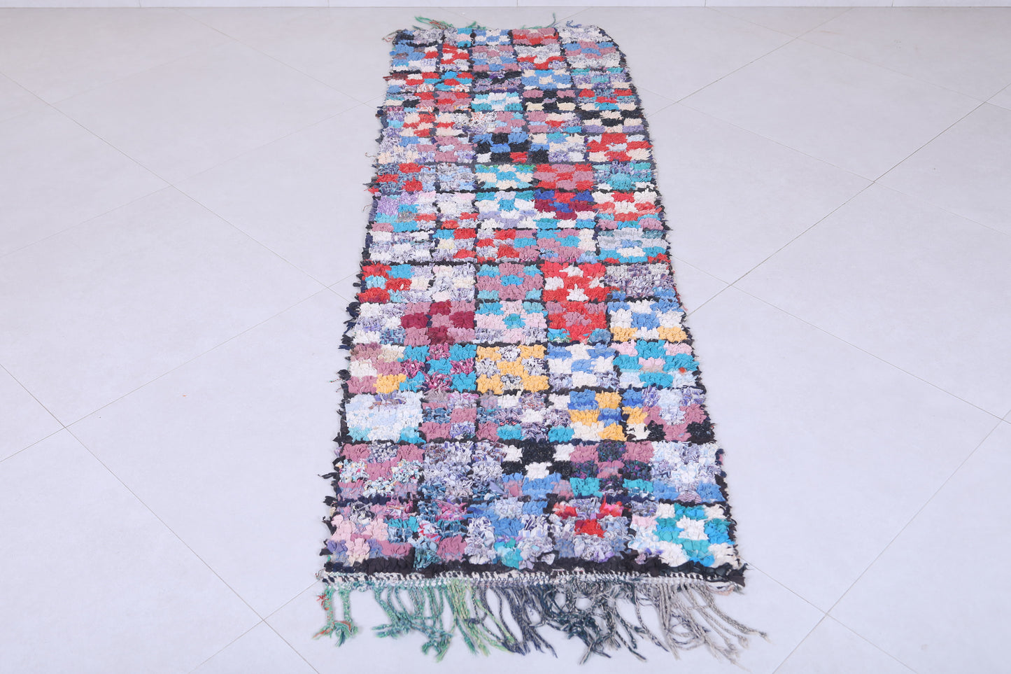 Moroccan berber rug 2.1 X 6.8 Feet - Boucherouite Rugs