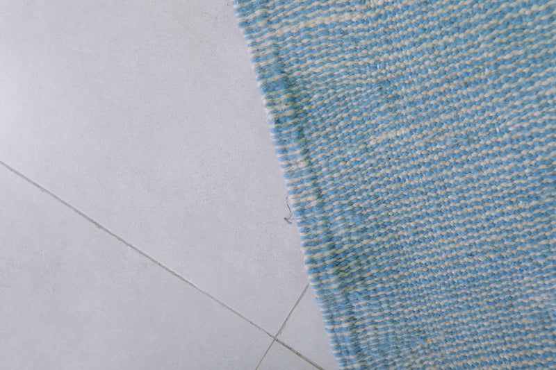 Handwoven Moroccan Rug - 2.8 X 5.3 Feet | Soft Blue - Flat woven rugs
