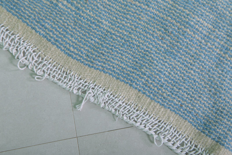 Handwoven Moroccan Rug - 2.8 X 5.3 Feet | Soft Blue - Flat woven rugs