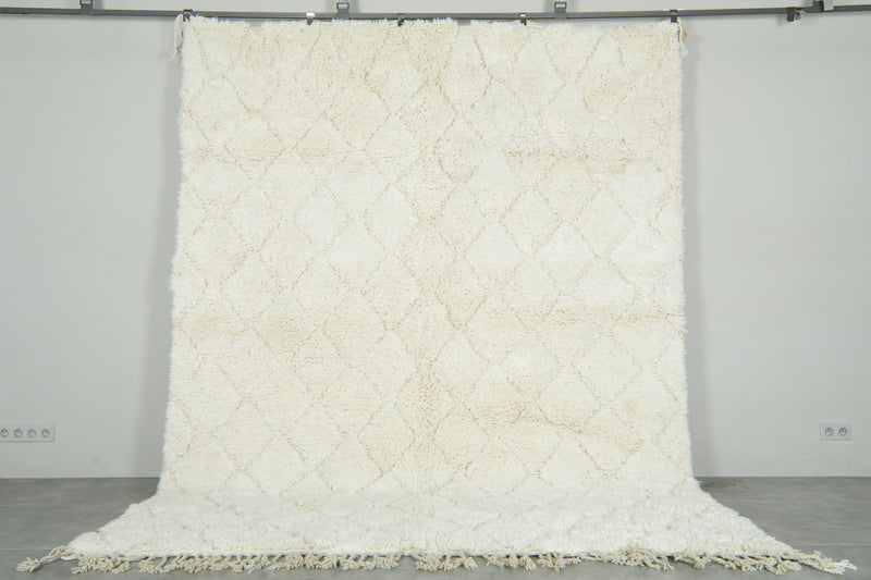 Handmade geometric Moroccan rug with diamond pattern - 8.2 ft x 10.4 ft