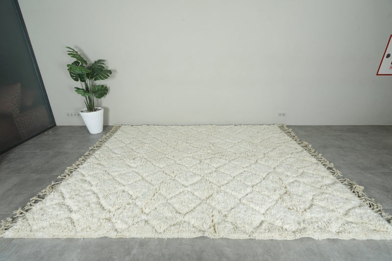 Handmade geometric Moroccan rug with diamond pattern - 8.2 ft x 10.4 ft