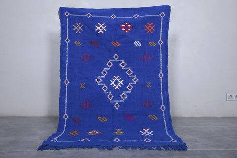 Moroccan blue kilim 3.1 X 4.6 Feet