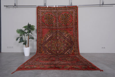 Moroccan Vintage Rug with Ornate Floral Patterns - 5.6 x 11.2 Feet - area rugs