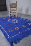 Moroccan blue kilim 3.1 X 4.6 Feet