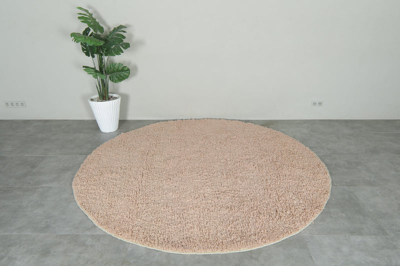Blush Pink Round Rug – Hand-Woven Boho Berber Carpet - Custom Moroccan Rug