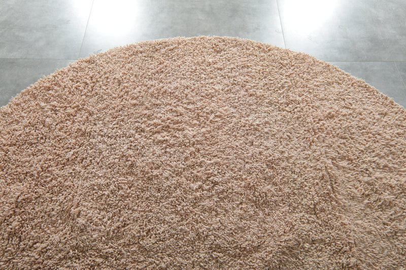 Blush Pink Round Rug – Hand-Woven Boho Berber Carpet - Custom Moroccan Rug