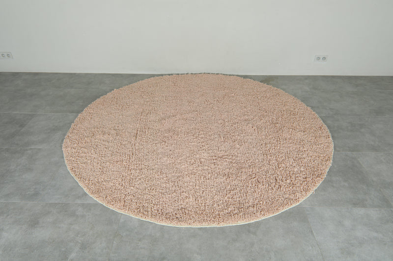 Blush Pink Round Rug – Hand-Woven Boho Berber Carpet - Custom Moroccan Rug