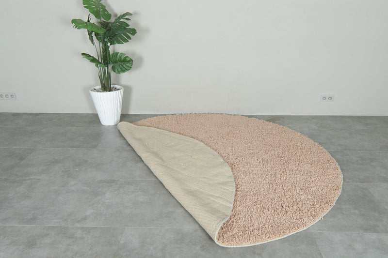 Blush Pink Round Rug – Hand-Woven Boho Berber Carpet - Custom Moroccan Rug