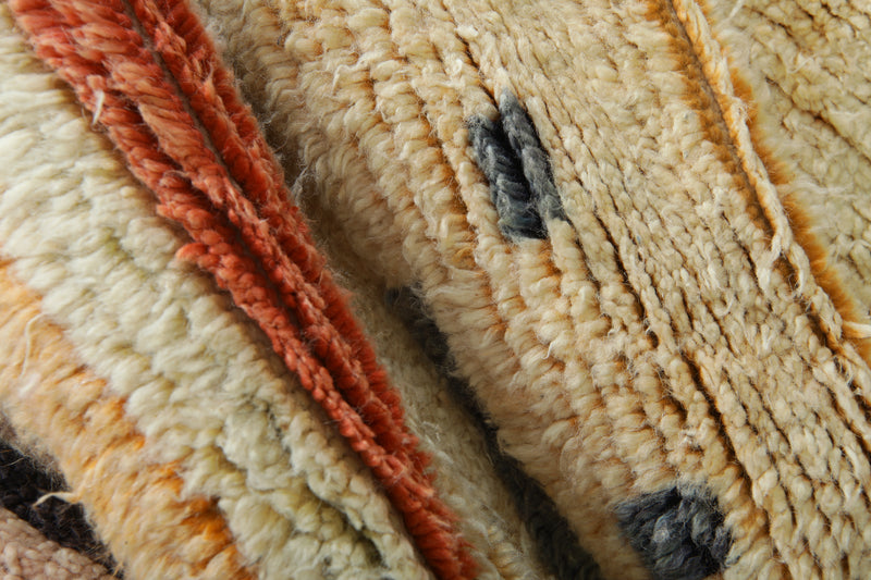 Beige Moroccan runner rug - 2.3 ft x 10.2 ft - Handwoven wool carpet