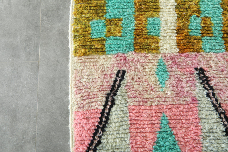 Moroccan runner rug - 2.2 ft x 9.2 ft - Handmade wool rug