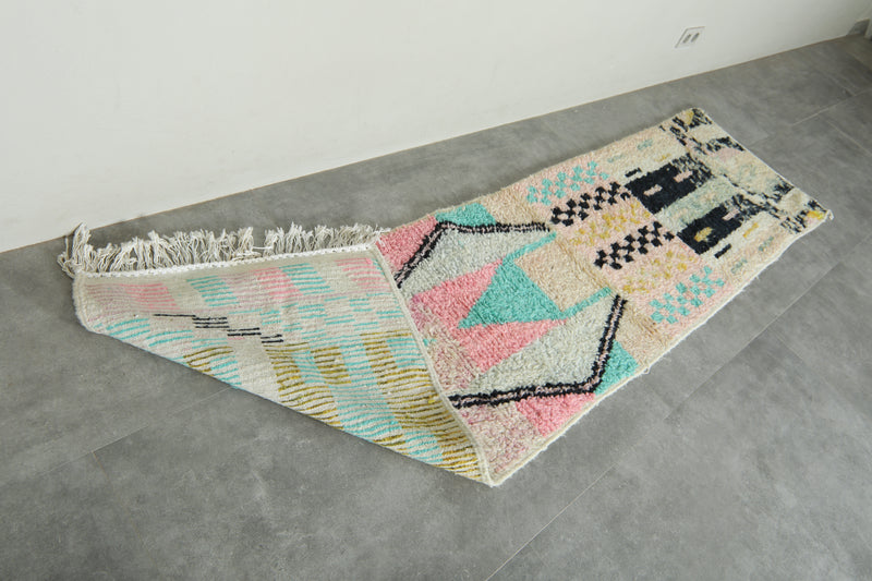 Moroccan runner rug - 2.2 ft x 9.2 ft - Handmade wool rug
