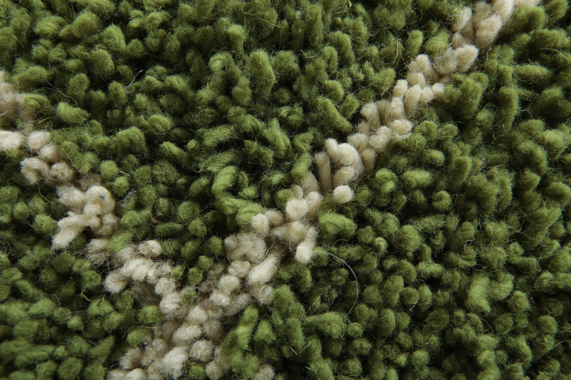 Custom Green Checkered Rug – Handwoven Modern Moroccan Grid Carpet