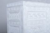 Vintage Moroccan chest  H 27.5 inches x W 51.1 inches x D 14.5 inches