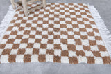 Checkered Moroccan rug 3.2 X 3.3 Feet
