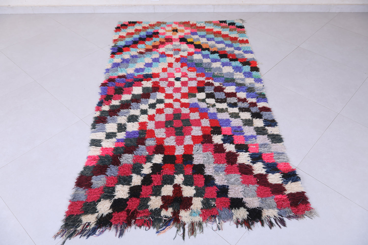 Moroccan berber rug 3.8 X 6.6 Feet - Boucherouite Rugs