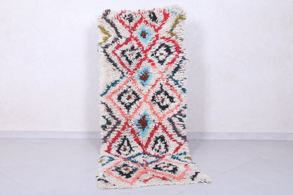 Moroccan berber rug 2.3 X 6.5 Feet - Boucherouite Rugs
