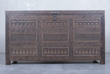 Vintage Moroccan chest  H 27.5 INCHES X W 51.1 INCHES X D 14.5 INCHES