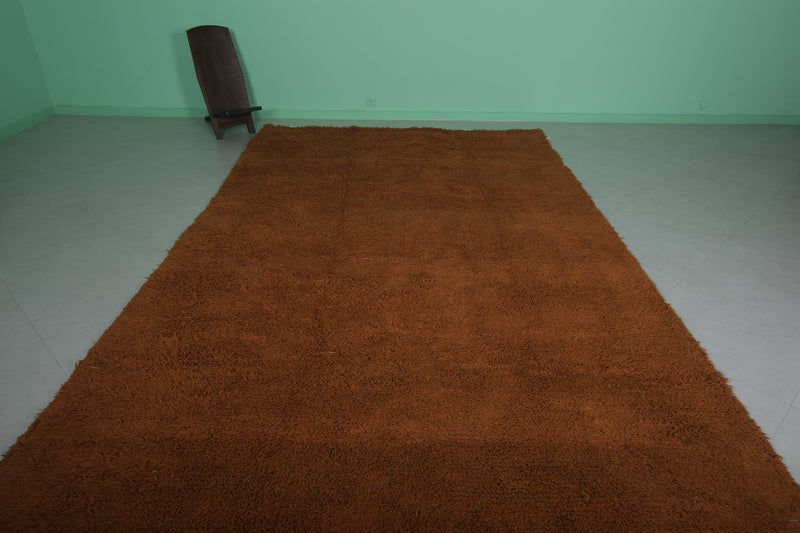 Orange Moroccan rug - 7.9 x 13.9 ft | Handwoven vibrant statement - Beni ourain rugs