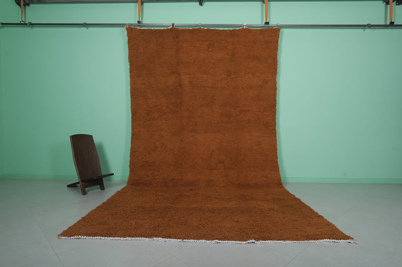 Orange Moroccan rug - 7.9 x 13.9 ft | Handwoven vibrant statement - Beni ourain rugs