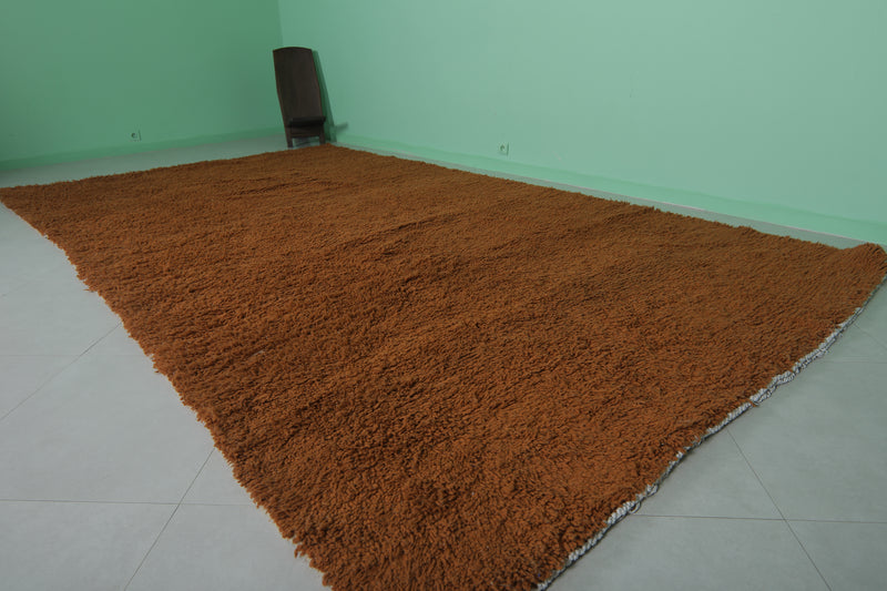 Orange Moroccan rug - 7.9 x 13.9 ft | Handwoven vibrant statement - Beni ourain rugs