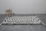 White and Black Moroccan Rug 4.6 X 7.8 Feet