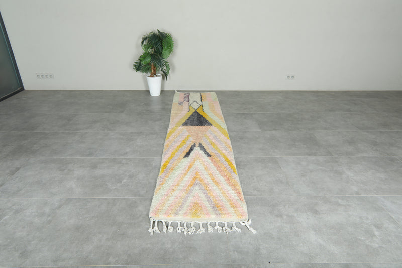 Runner Moroccan rug - 2.3 ft x 9.8 ft - Handmade wool rug
