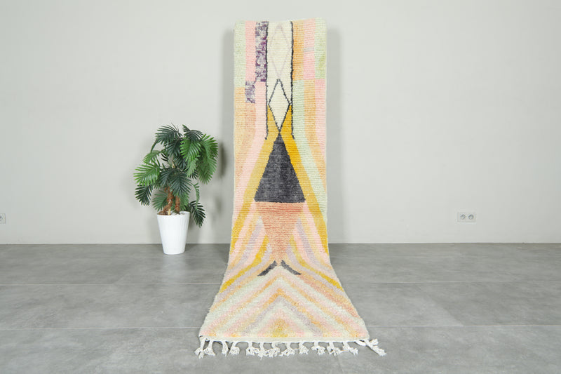 Runner Moroccan rug - 2.3 ft x 9.8 ft - Handmade wool rug