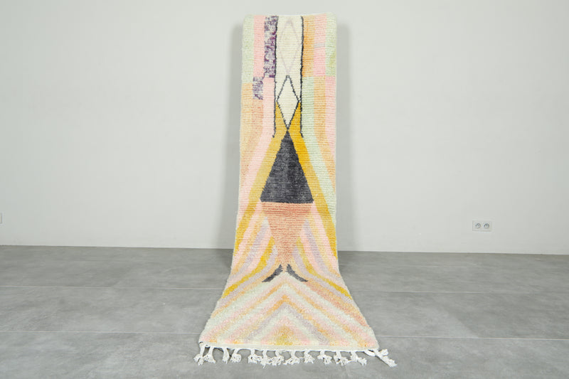 Runner Moroccan rug - 2.3 ft x 9.8 ft - Handmade wool rug