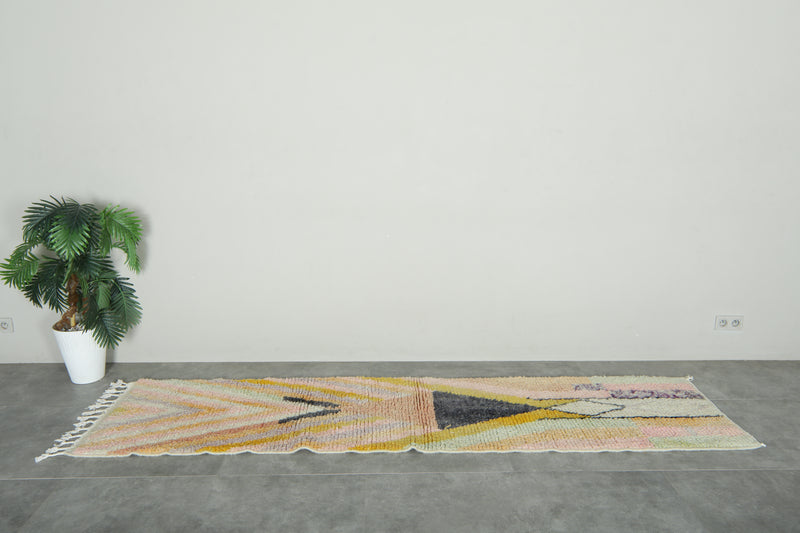 Runner Moroccan rug - 2.3 ft x 9.8 ft - Handmade wool rug