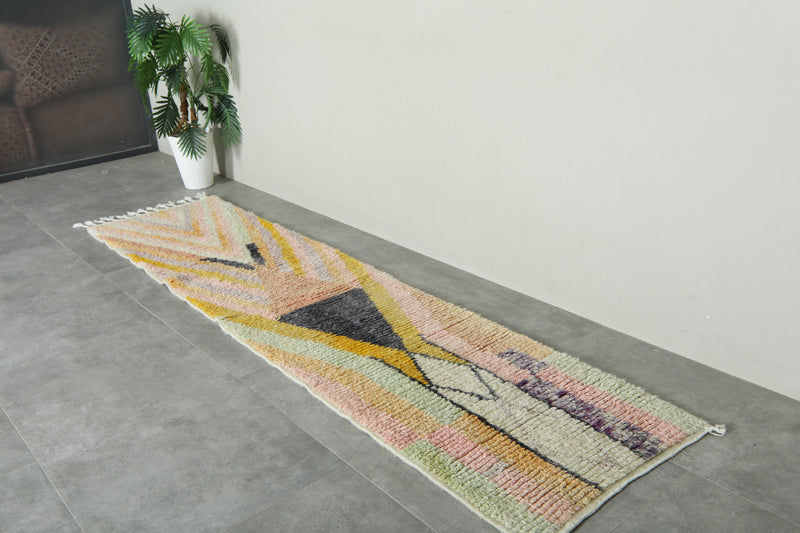 Runner Moroccan rug - 2.3 ft x 9.8 ft - Handmade wool rug