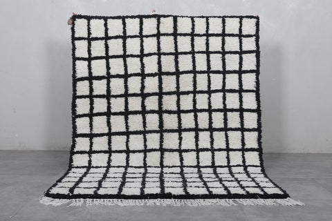 Berber Beni ourain rug 4.6 X 6.5 Feet - Mini squares rug