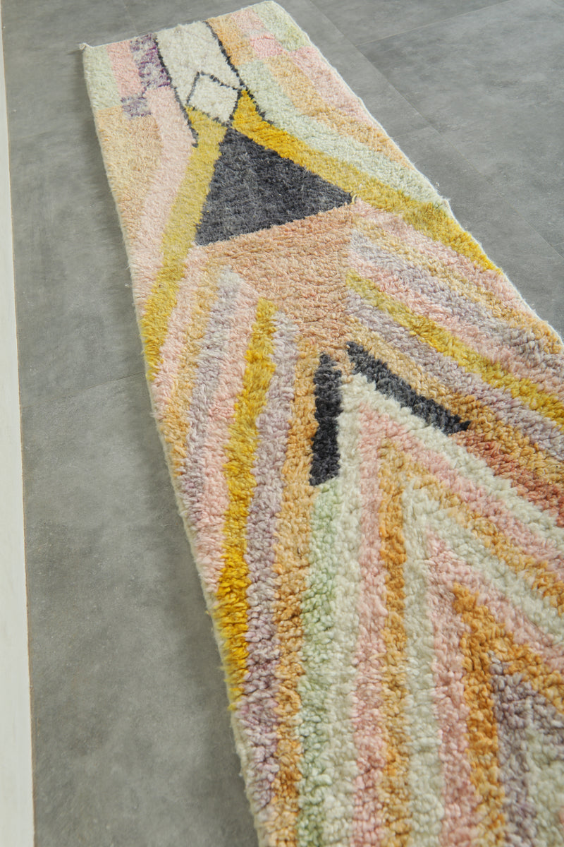 Runner Moroccan rug - 2.3 ft x 9.8 ft - Handmade wool rug