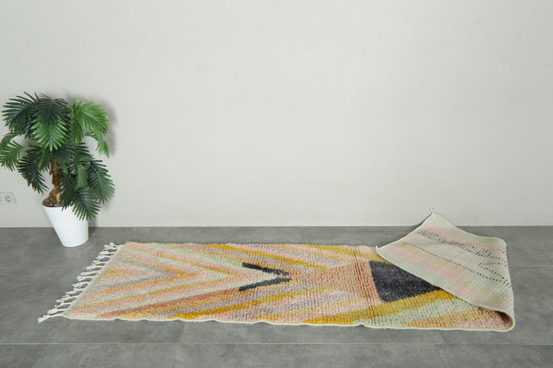 Runner Moroccan rug - 2.3 ft x 9.8 ft - Handmade wool rug