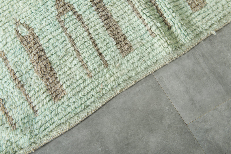 Blue & beige Moroccan geometric rug - 5.4 ft x 8.7 ft