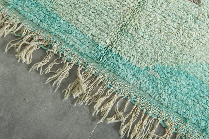 Blue & beige Moroccan geometric rug - 5.4 ft x 8.7 ft